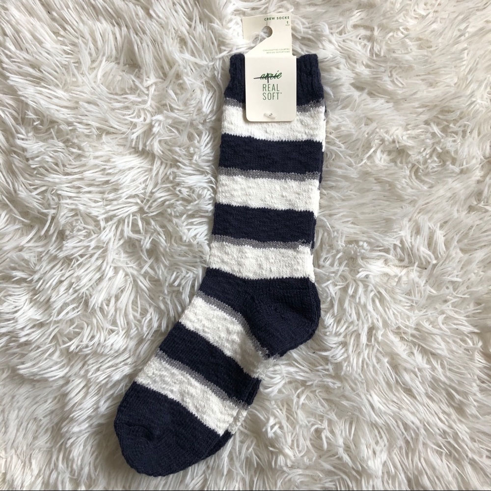 Aerie Real Soft Striped Knit Crew Socks